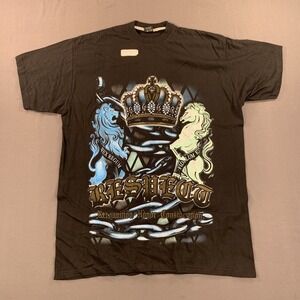 New United USA Shirt Mens 4XL Black Crown Respect‎ Lions Graphic Tee Streetwear